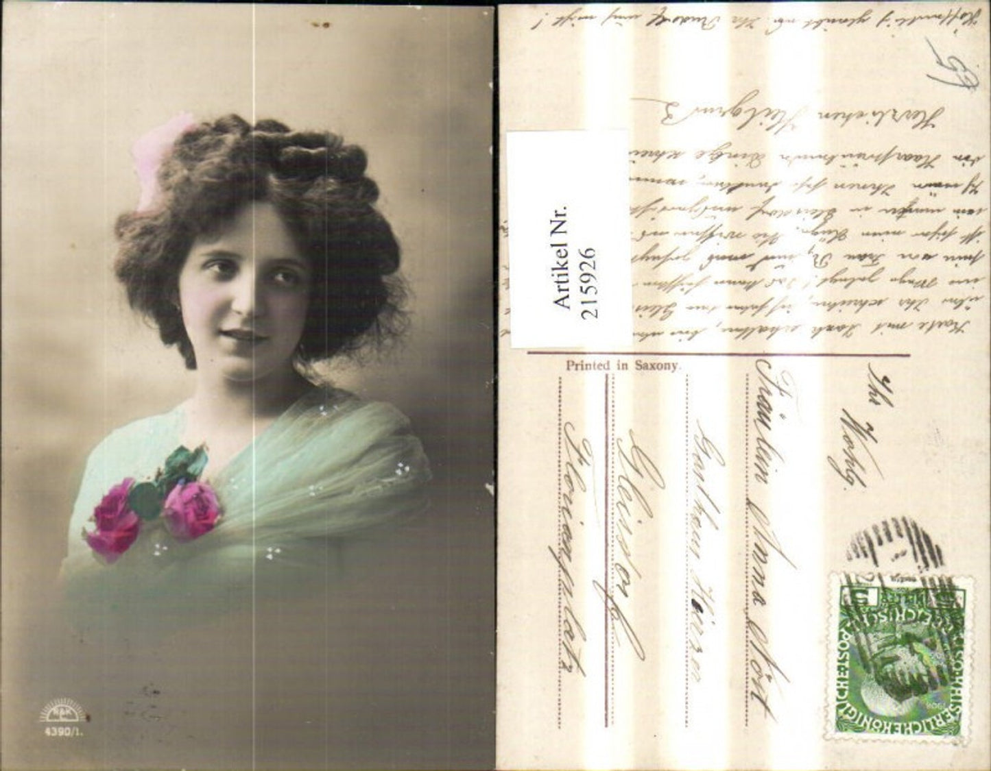 215926, Woman Portrait Roses a. Dress