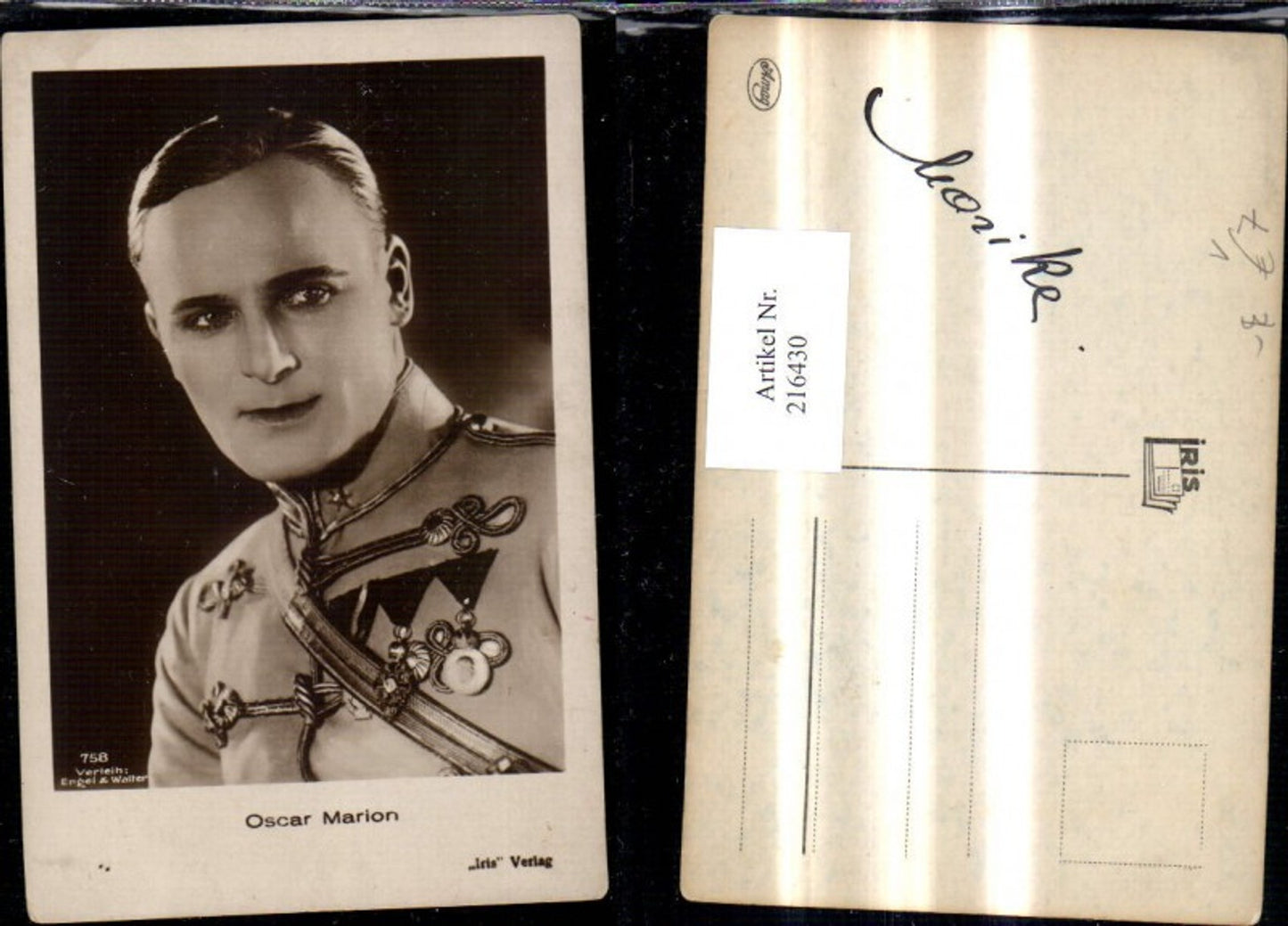 216430, Oscar Marion Costume Uniform Order Actor pub Iris 758