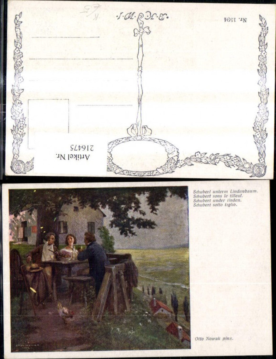 216475, Artist Ak Otto Nowak Schubert under the linden tree