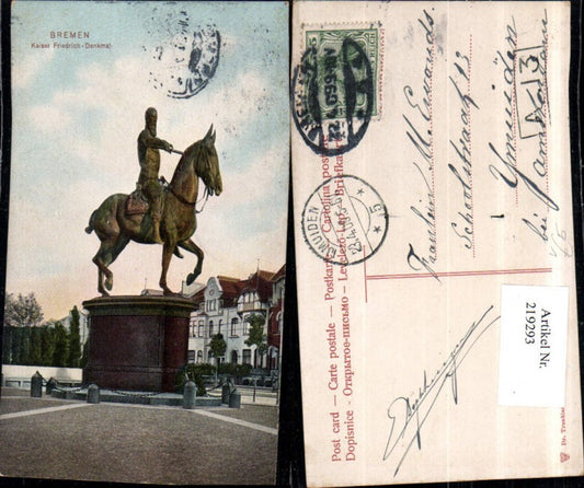 219293, Bremen Kaiser Friedrich Monument pub Trenkler &amp; Co 82