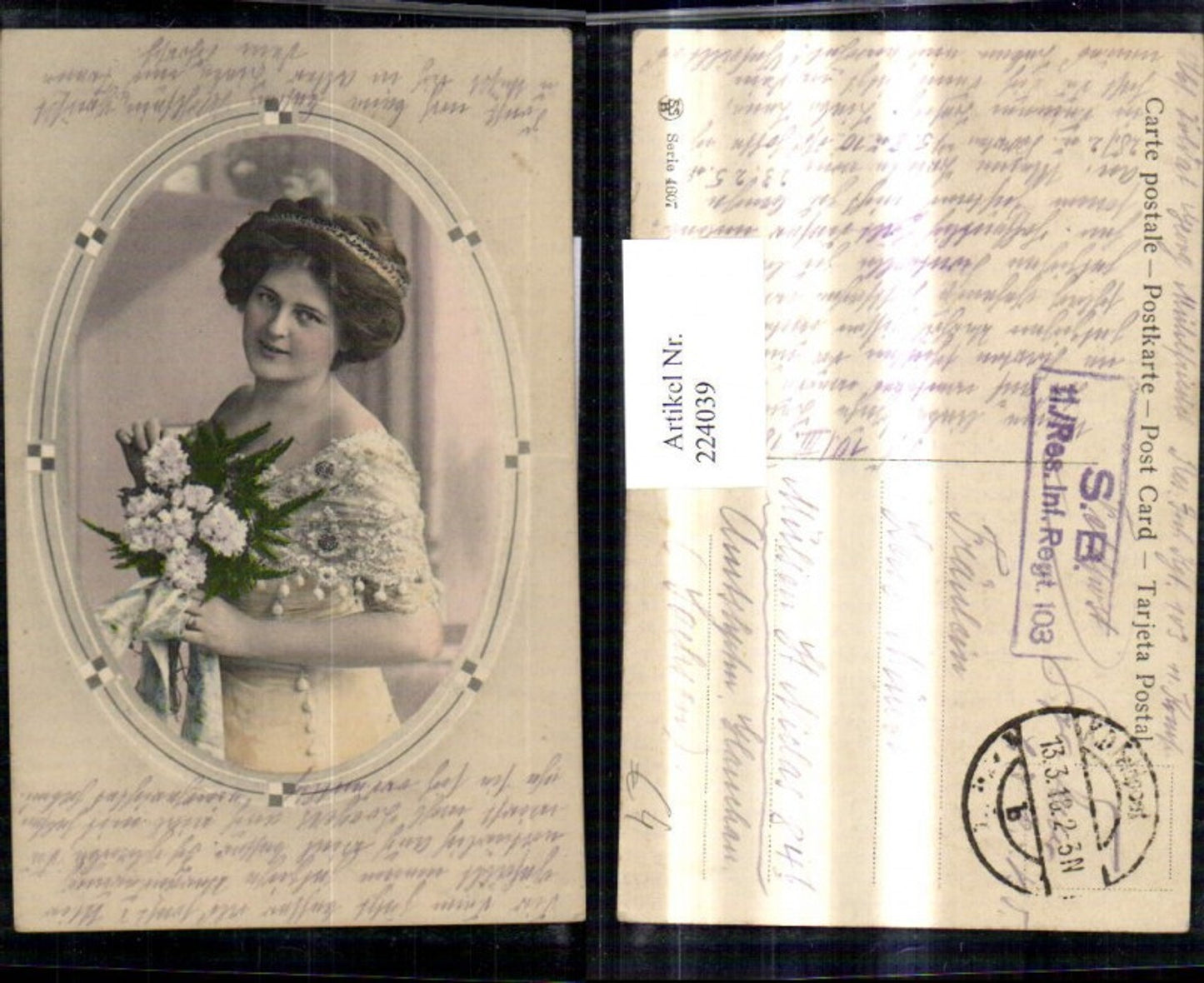 224039, Woman's dress, lace dress, headband, flower bouquet, passe-partout