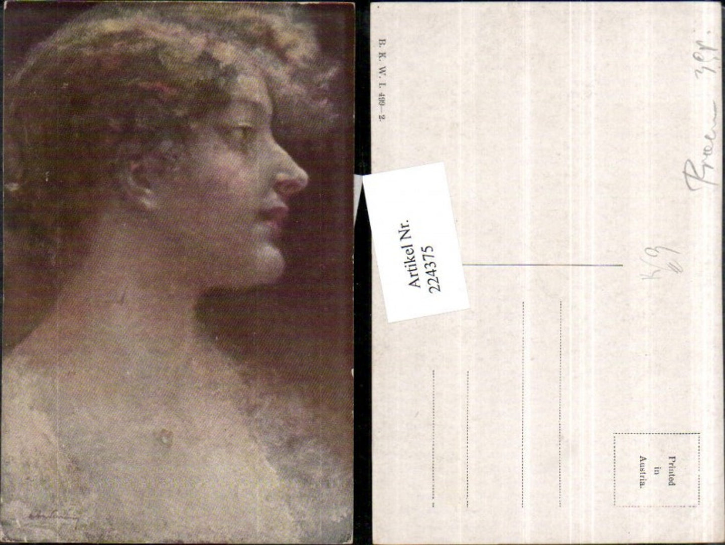 224375,Künstler AK Frau Portrait