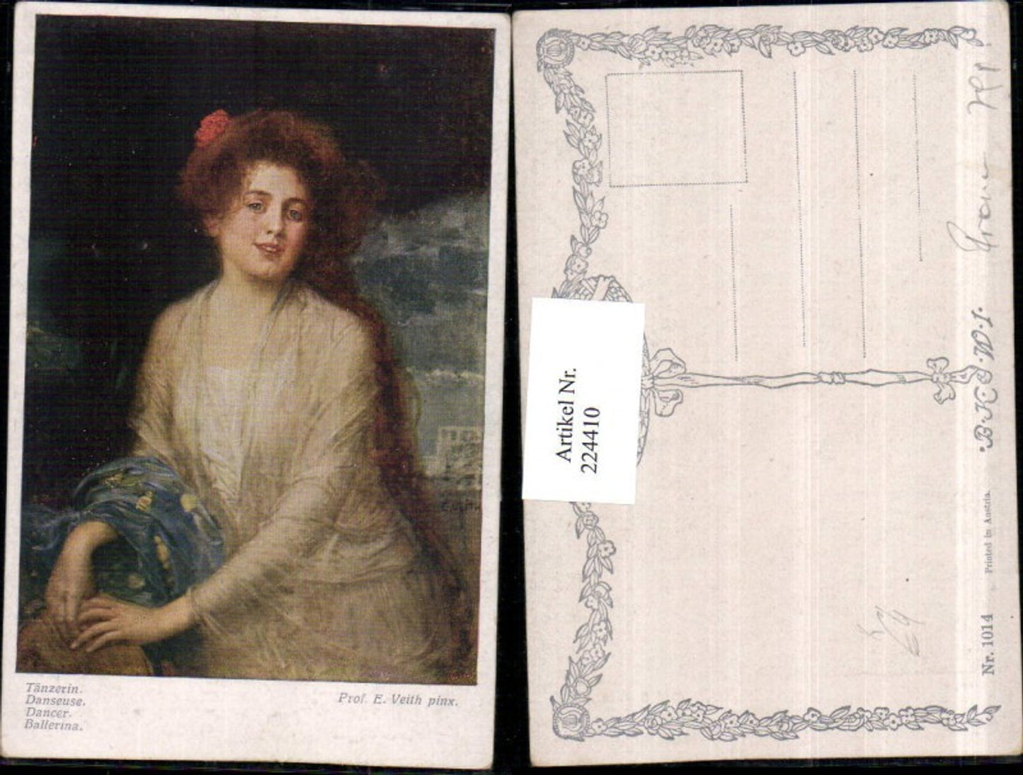 224410,Künstler AK Prof. E. Veith Tänzerin Frau Portrait
