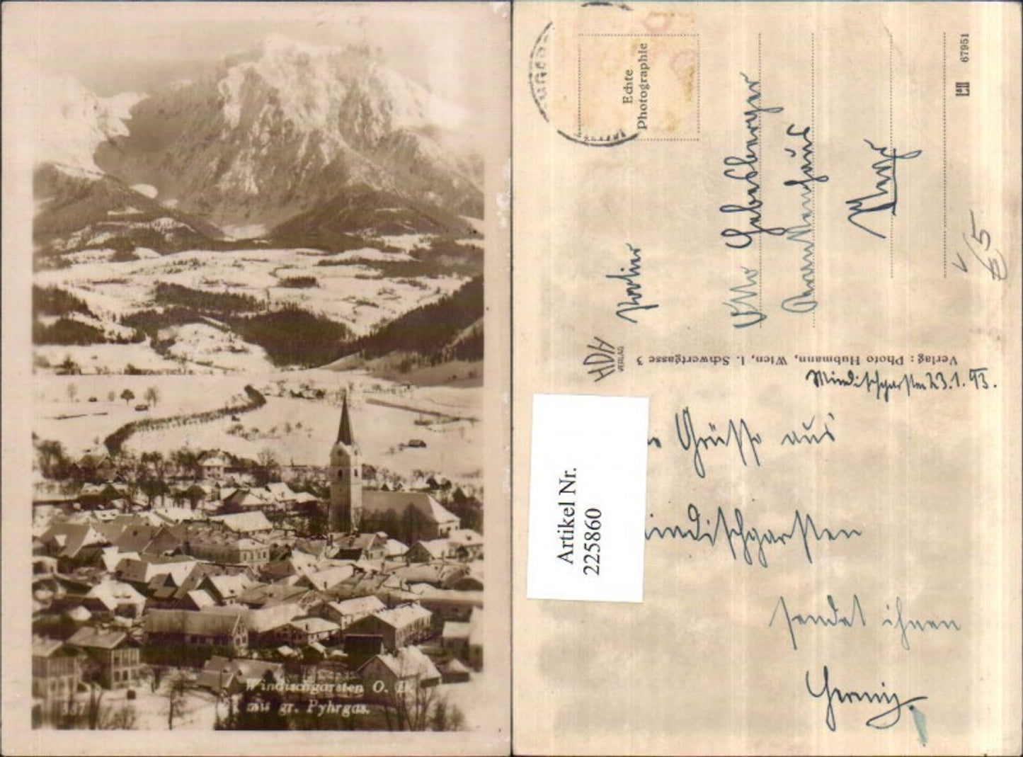 225860, Windischgarsten Totale m. Gr. Pyhrgas Winterbild pub Hubmann 387