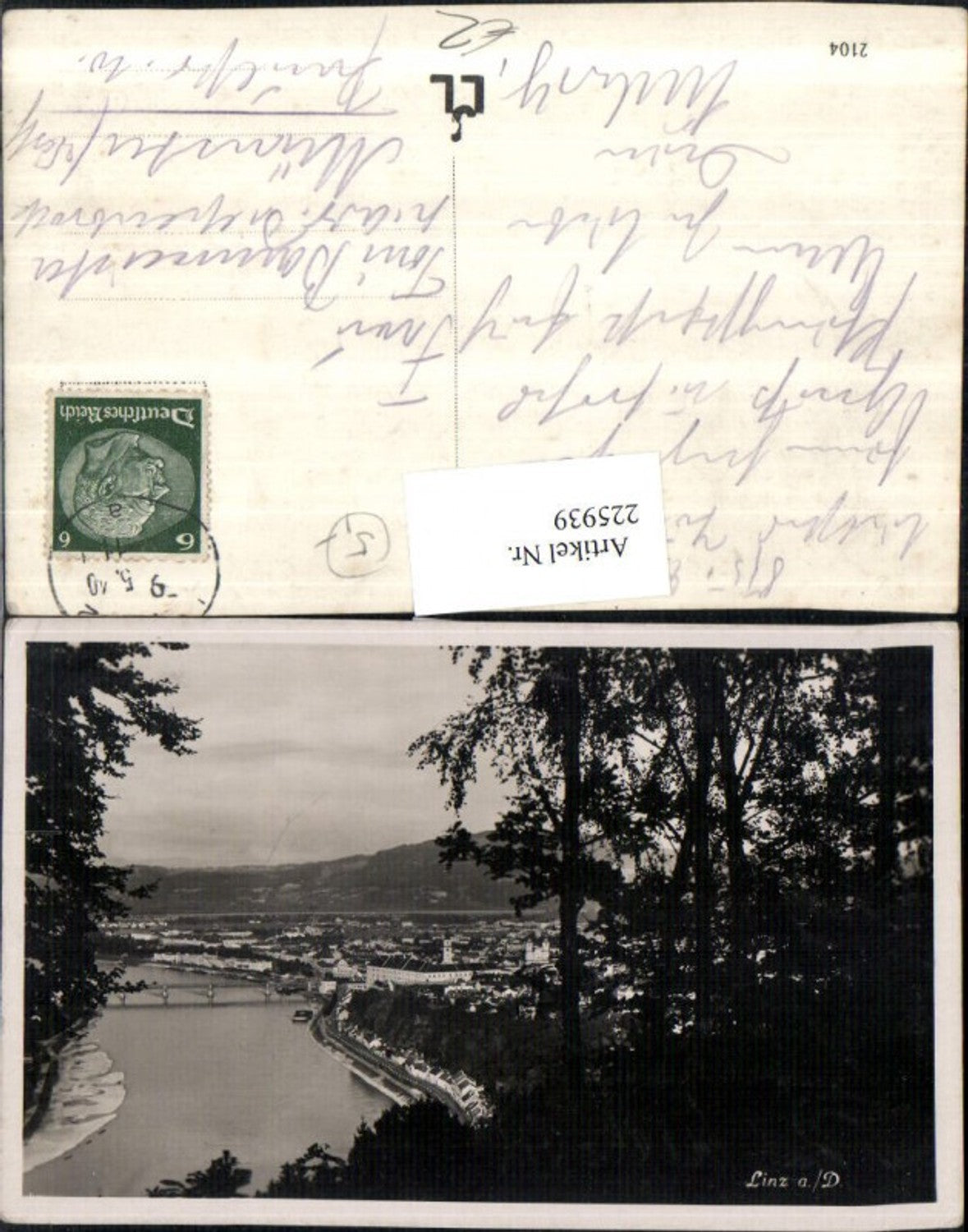 225939, Linz on the Danube, partial view, section
