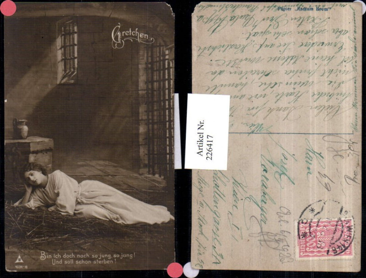 226417,Gretchen Frau Mädchen Gitter Stroh Text