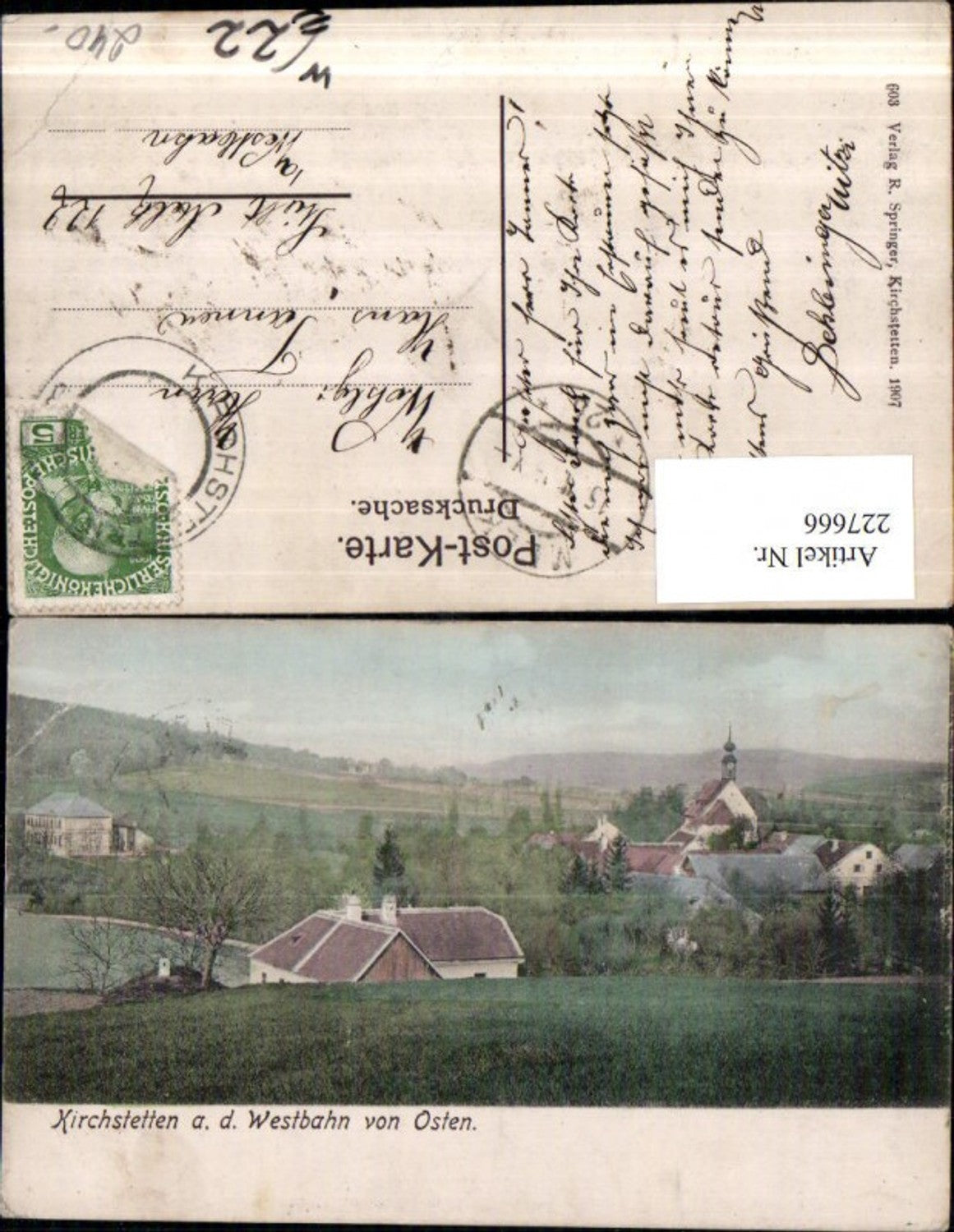 227666,Kirchstetten a. d. Westbahn v. Osten Teilansicht