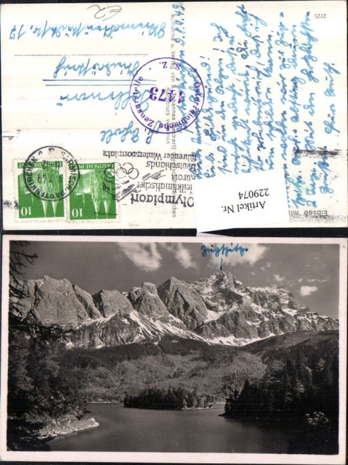 229074,Eibsee m. Zugspitze b. Garmisch-Partenkirchen Bergkulisse