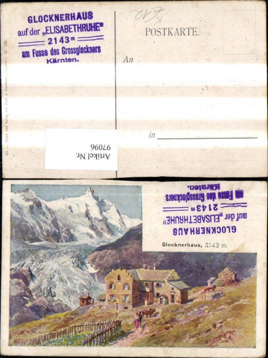 97096, Artist Ak ET Compton Glocknerhaus Heiligenblut