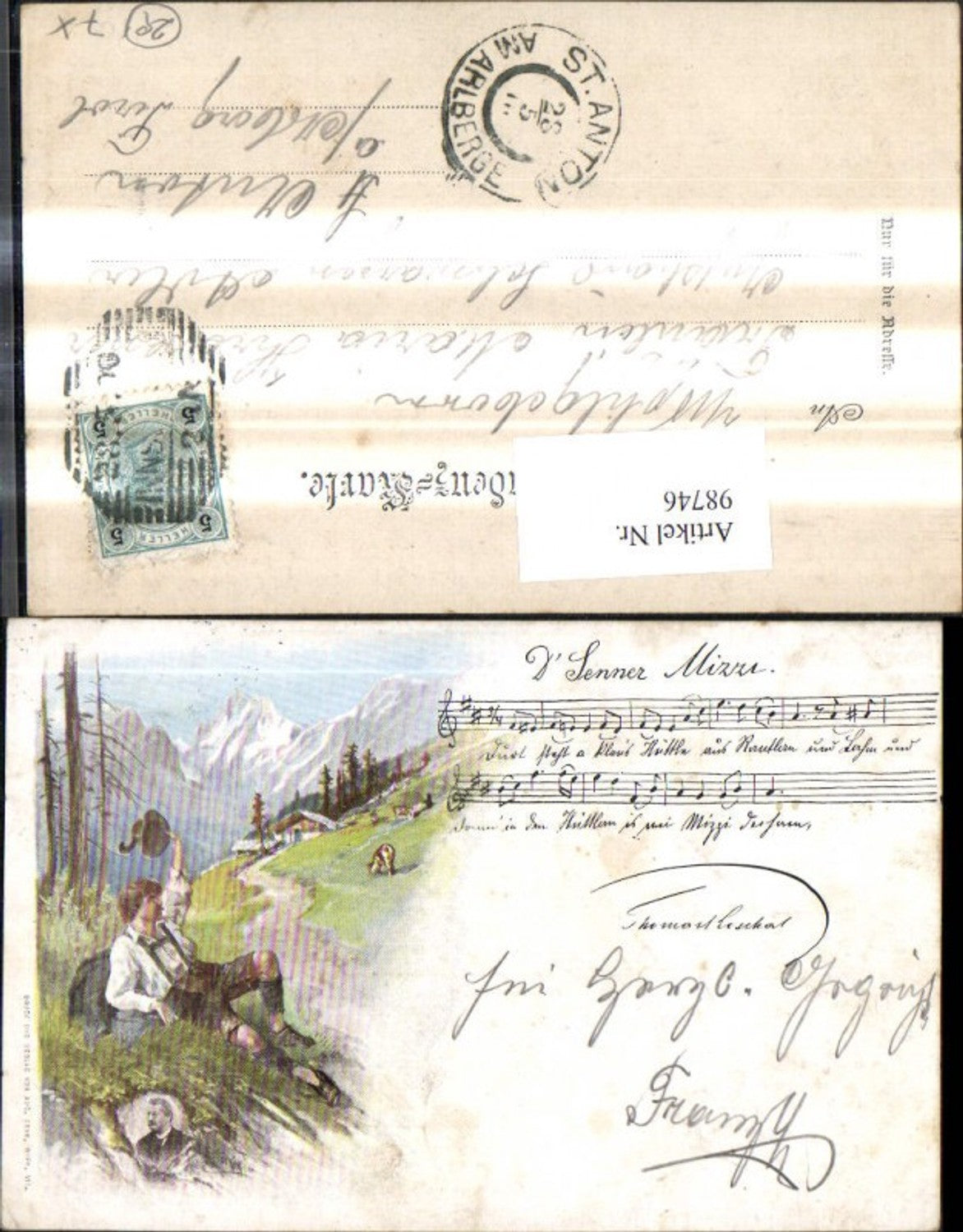 98746, Artist Litho E. Döcker jun. D Senner Mizzi staff