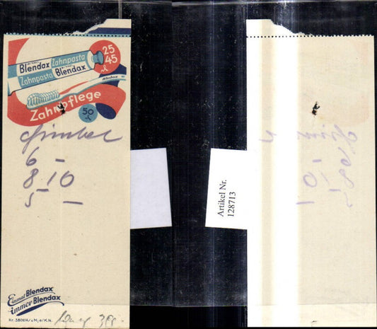 128713, Advertisement Blendax Toothpaste Dental Care Beer Block