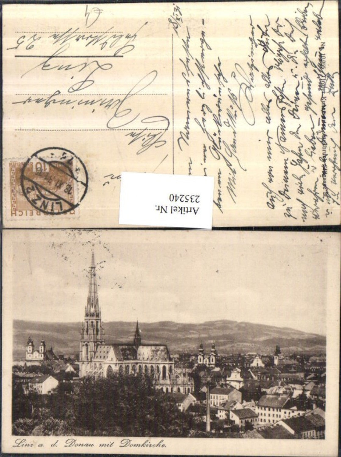 235240, Linz on the Danube, partial view with cathedral