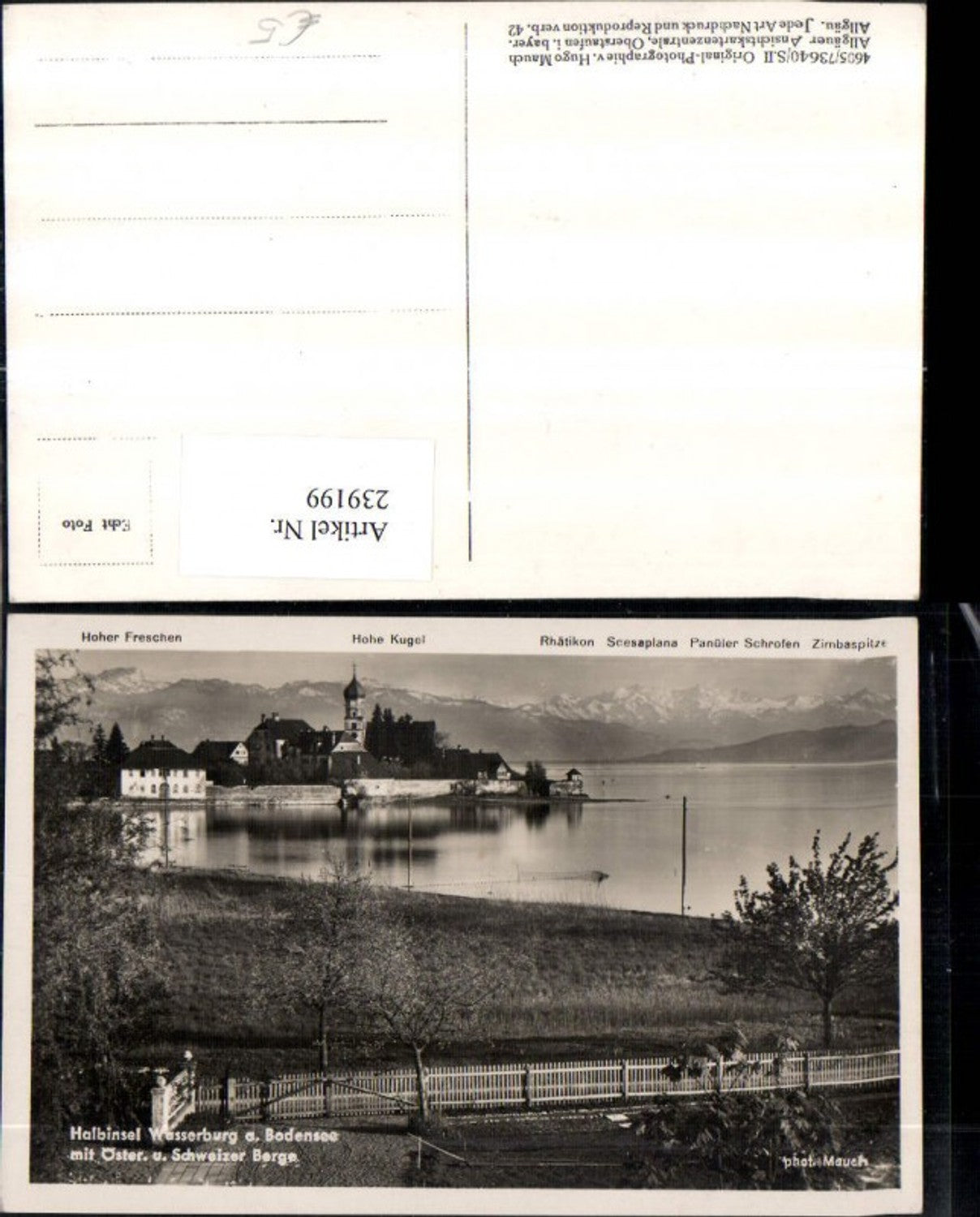 239199, Wasserburg peninsula on Lake Constance with Alps