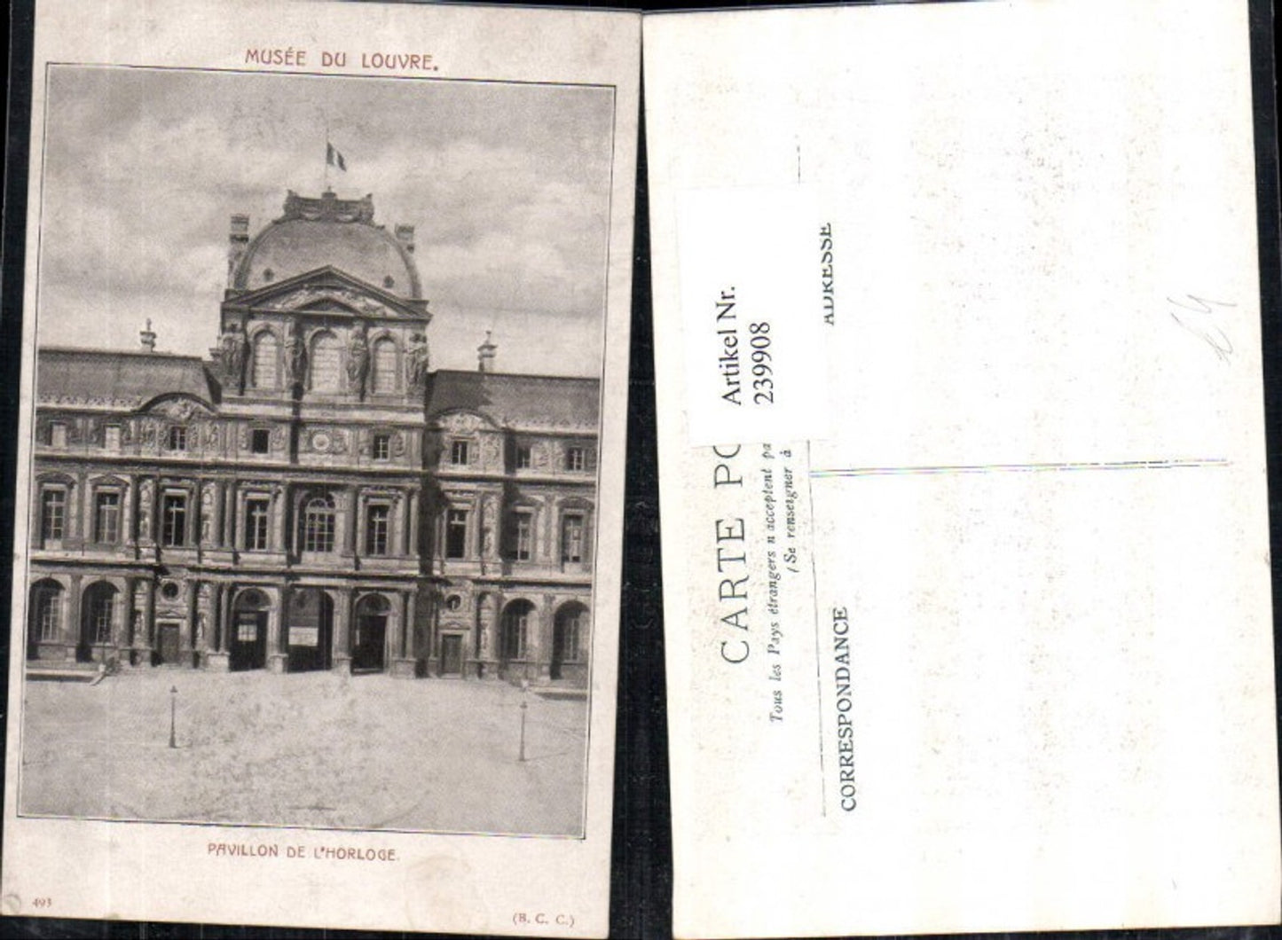 239908,Paris Pavillon de L'Horloge Musee du Louvre