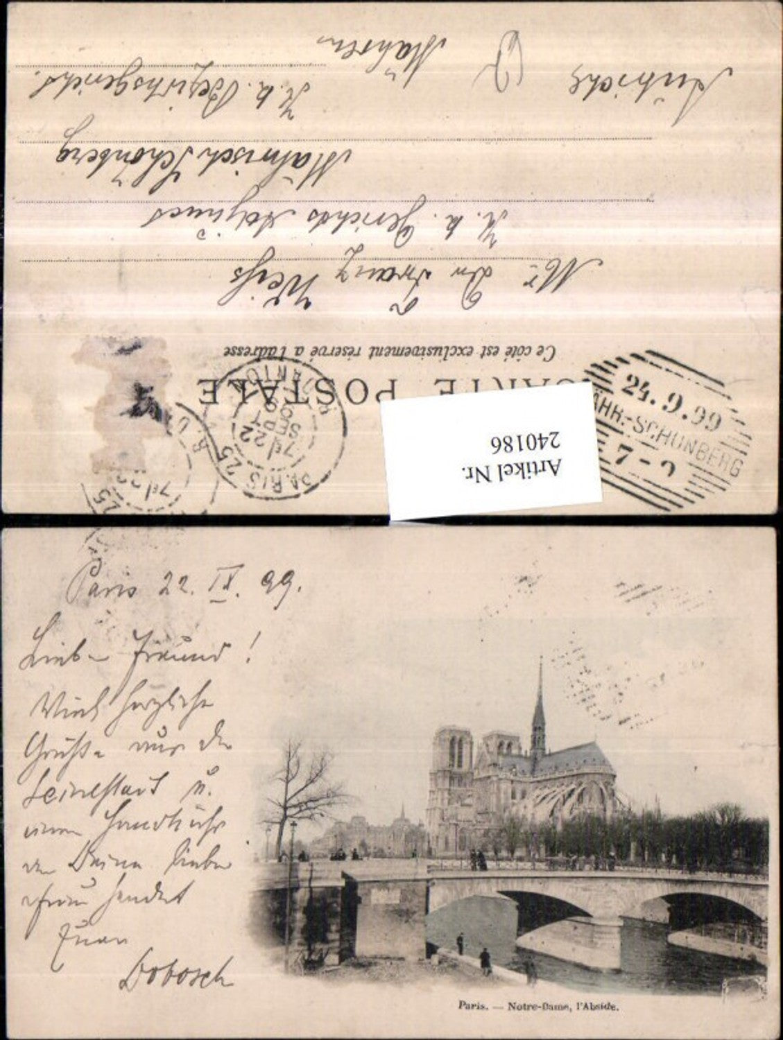 240186,Paris Notre-Dame l'Abside Kirche Brücke
