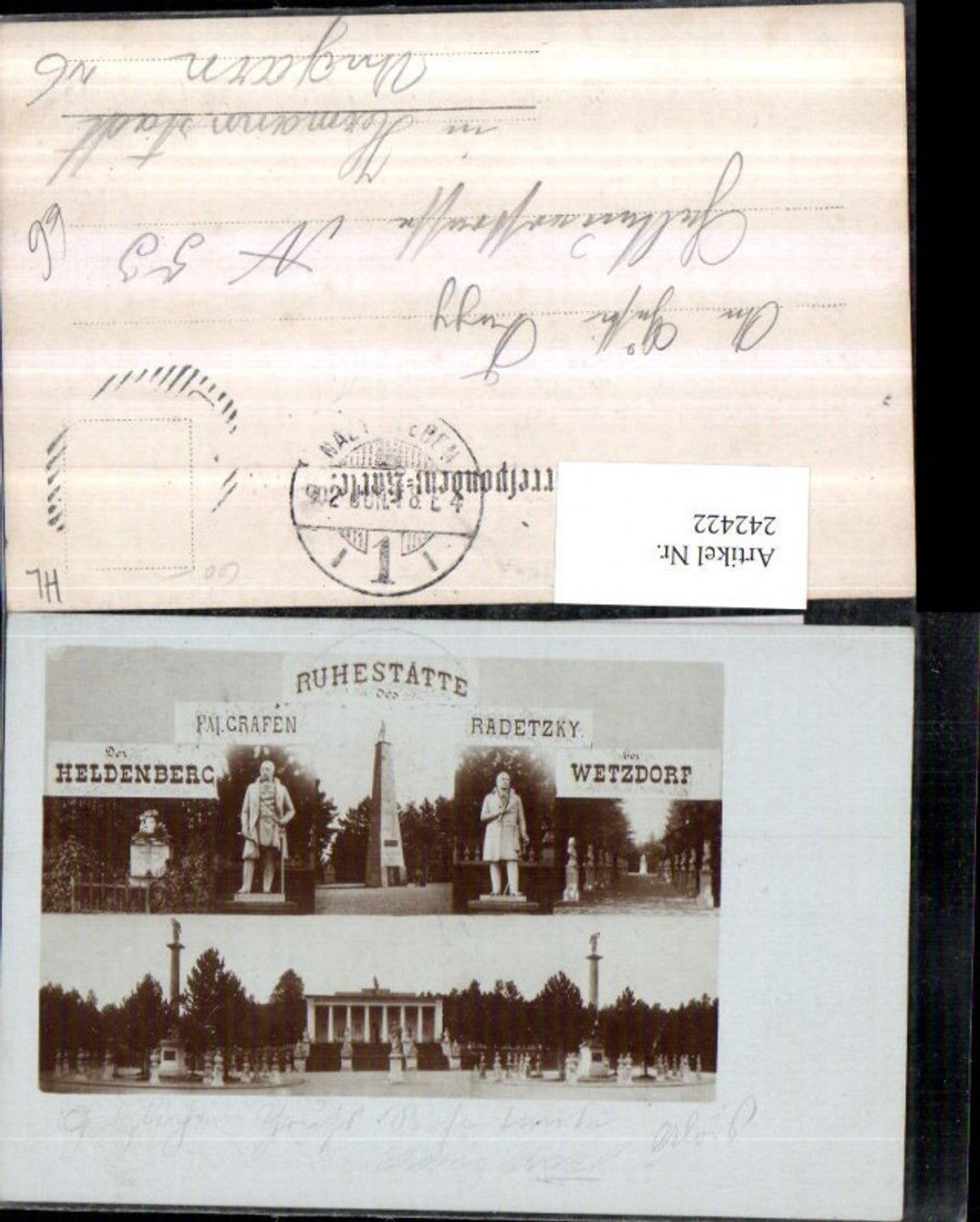 242422,Heldenberg b. Wetzdorf Ruhestätte Gedenkstätte Grafen Radetzky Mehrbildkarte