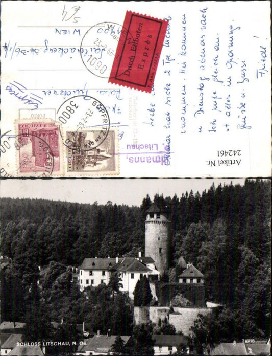 242461, Litschau Castle By express courier Stamp