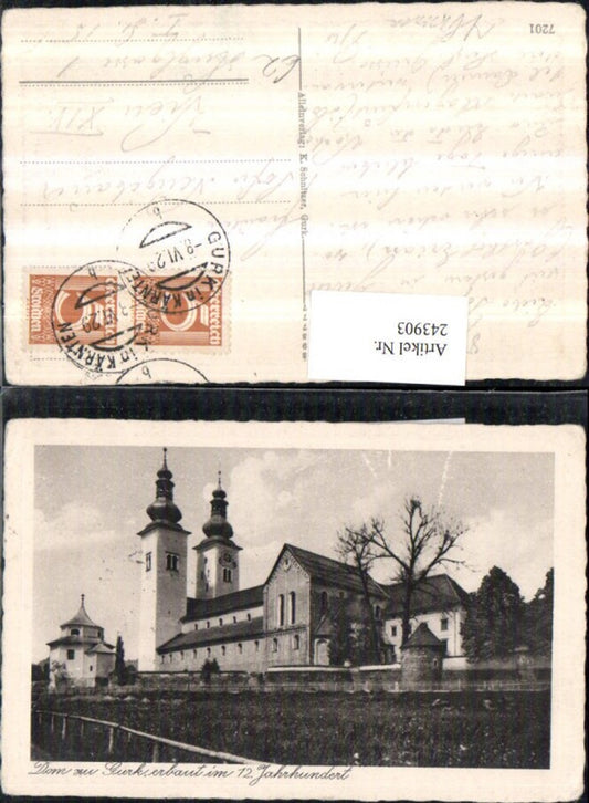 243903, embossed postcard of Gurk Cathedral Church