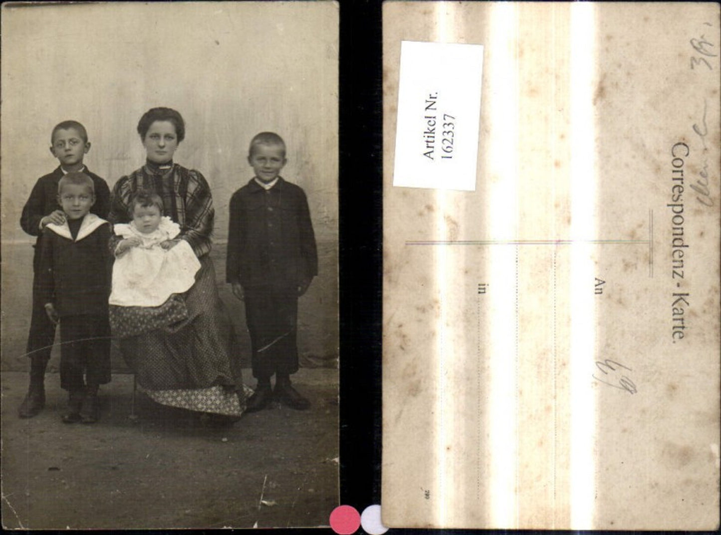 162337, Woman with children, baby, sailor suit