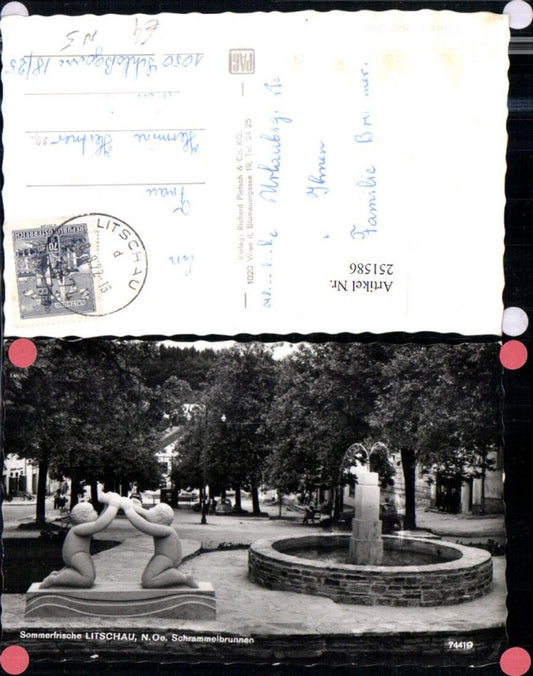 251586, Litschau Schrammelbrunnen Fountain Sculpture