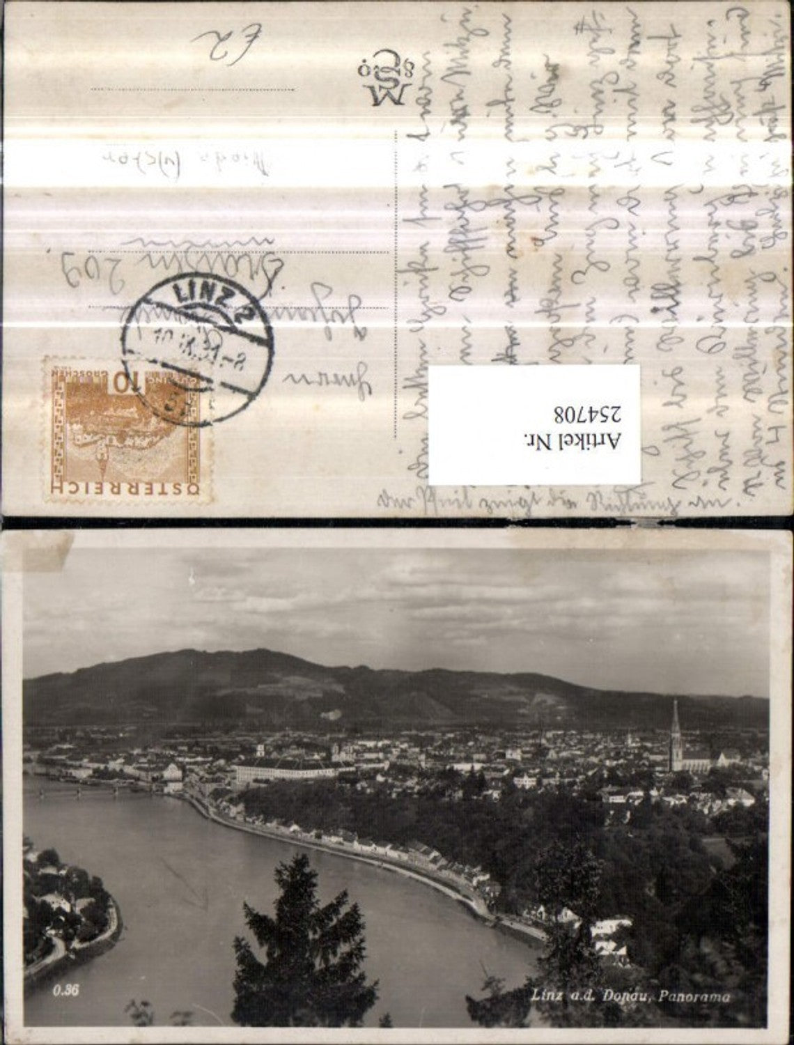 254708, Linz an d. Danube long shot panorama