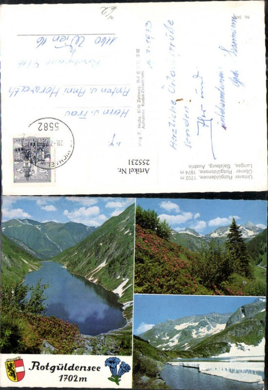 255231, Lower and Upper Rotgüldensee in the Lungau mountain scenery multi-image postcard near Zederhaus