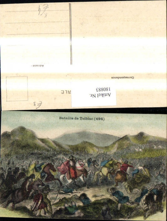180883, Artist Ak Bataille de Tolbiac Battle Soldiers