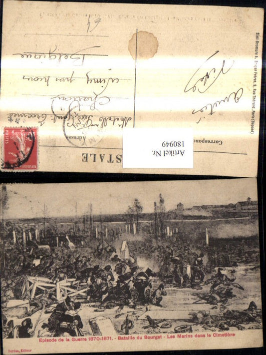 180949,Artist Ak Episode de la Guerre Bataille du Bourget Les Marins dans le Cimetiere Battle