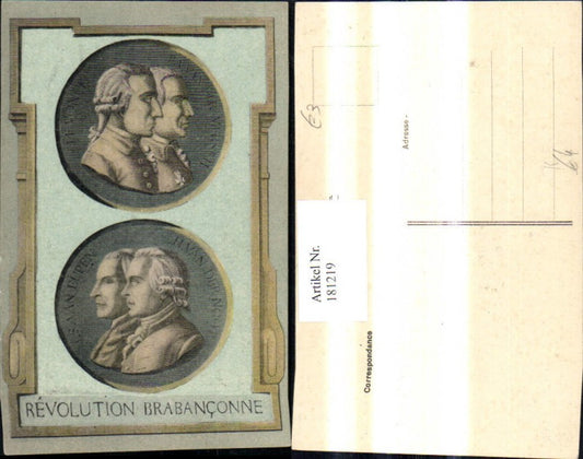 181219,Künstler Ak Revolution Brabanconne Büsten Männer Portrait Passepartout