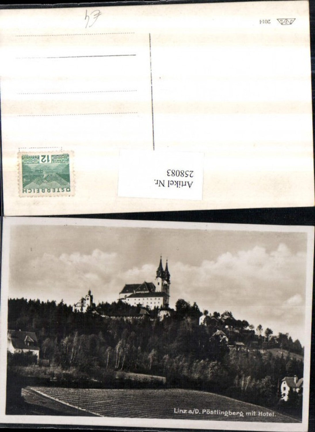 258083, Linz on the Danube Pöstlingberg with hotel and church