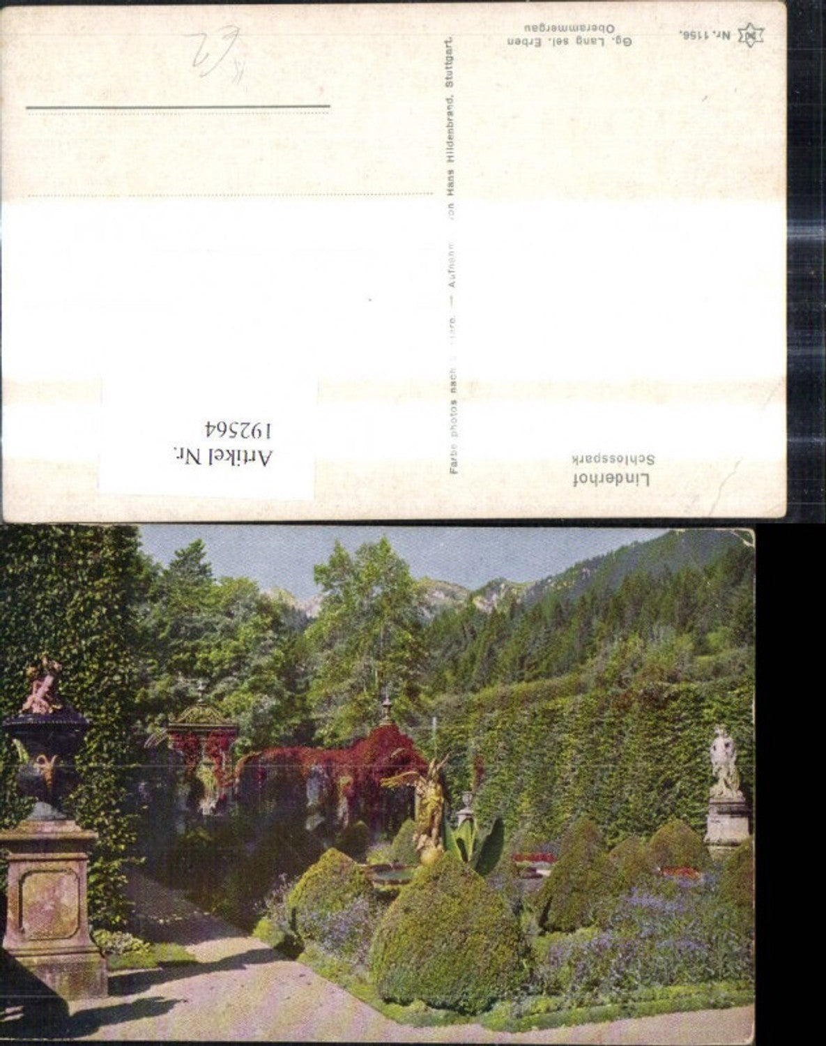 192564,Künstler Ak Linderhof Schlosspark