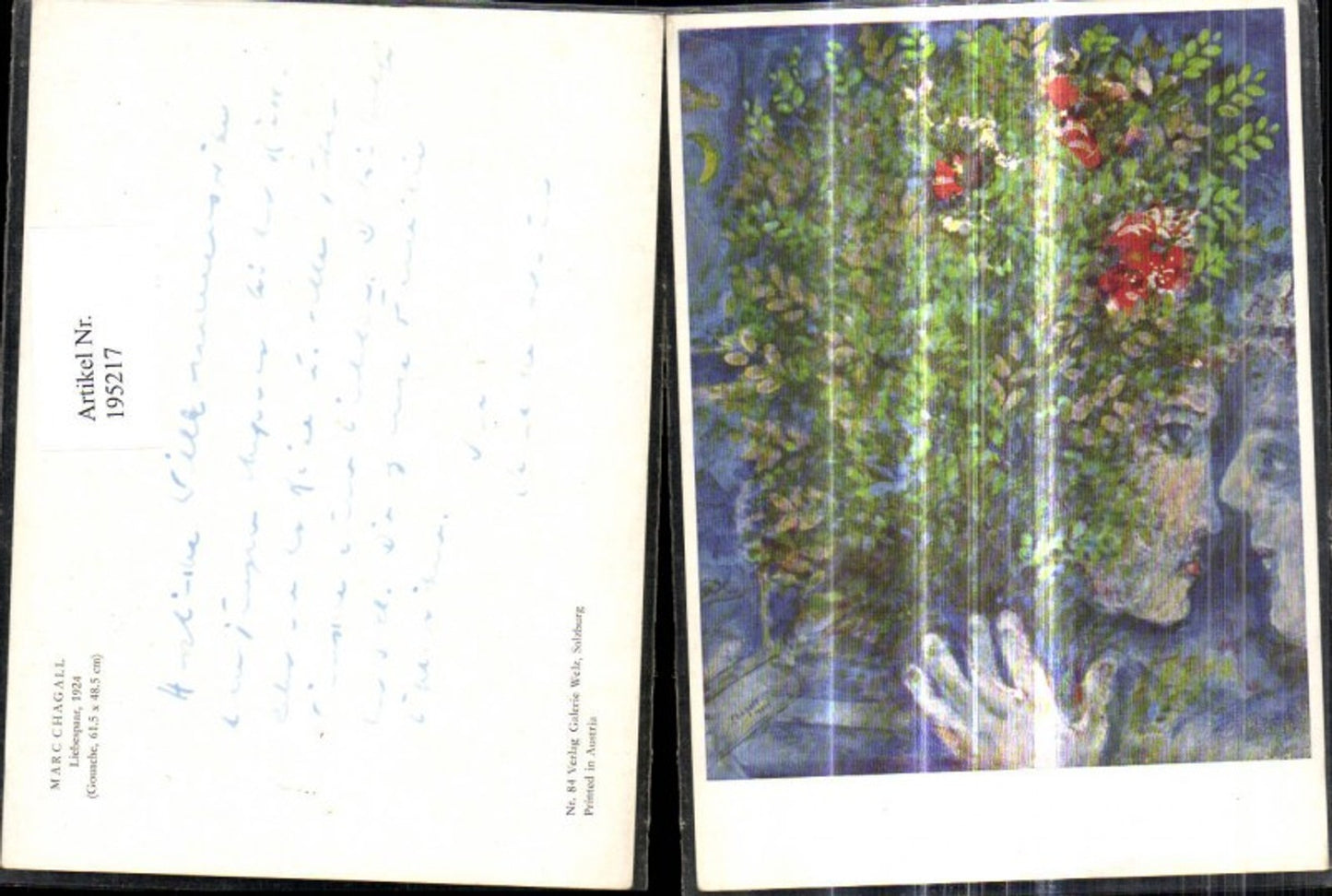 195217,Künstler Ak Marc Chagall Liebespaar