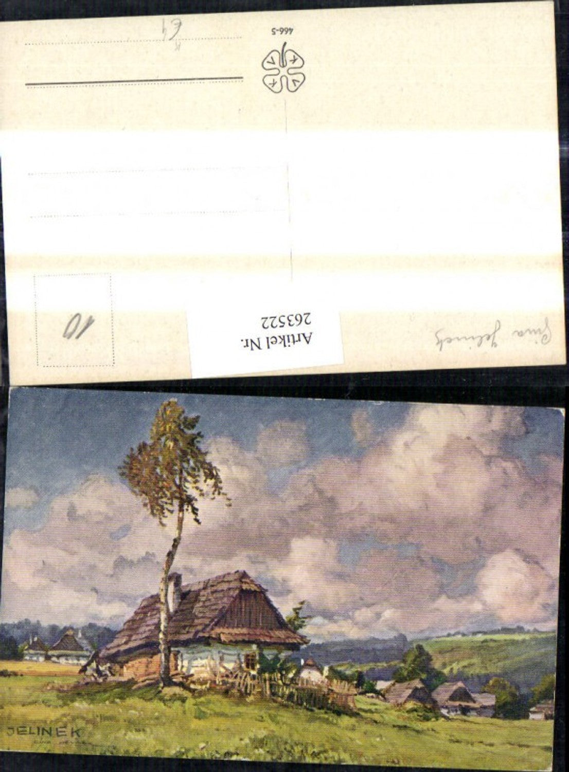 263522,Künstler Ak Jelinek Haus Bauernhaus Landschaft