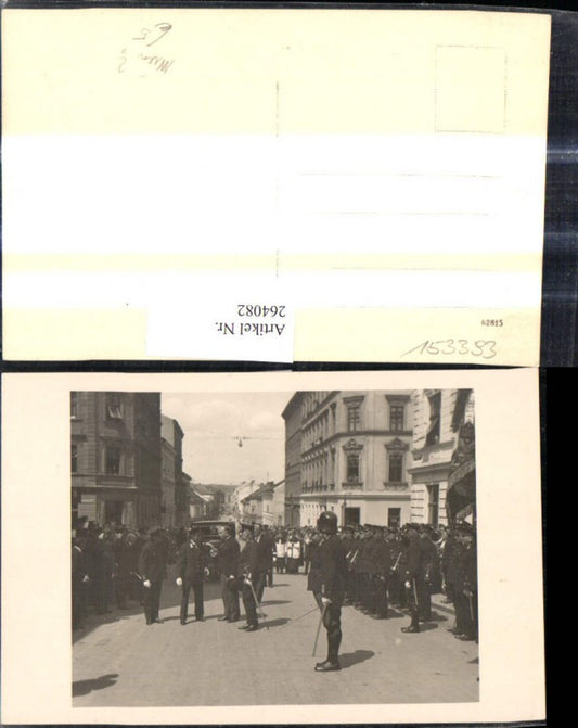 264082, Photo AK Vienna Parade of politicians Brass band Street view History Austria