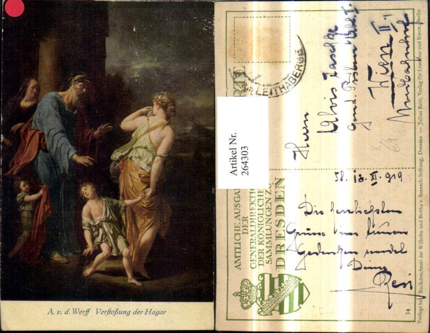 264303,Künstler Ak A. v. d. Werff Verstoßung der Hagar