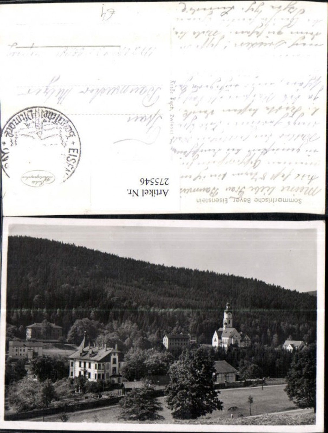 275546, Bayerisch Eisenstein, partial view of church