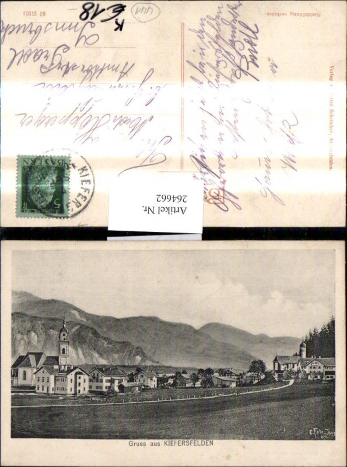 264662, Artist Ak Eugen Felle Greetings from Kiefersfelden