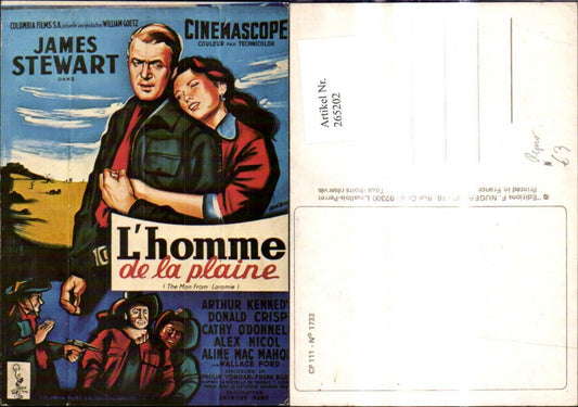 265202,Repro advertising L Homme de la plaine James Stewart CP 111 No 1733 cinema poster