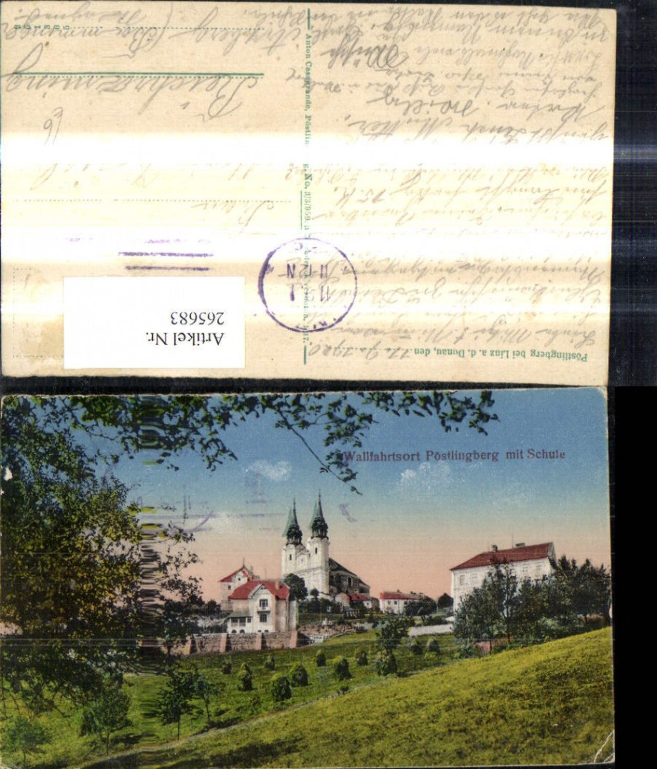 265683, Linz on the Danube, view of Pöstlingberg Church and School