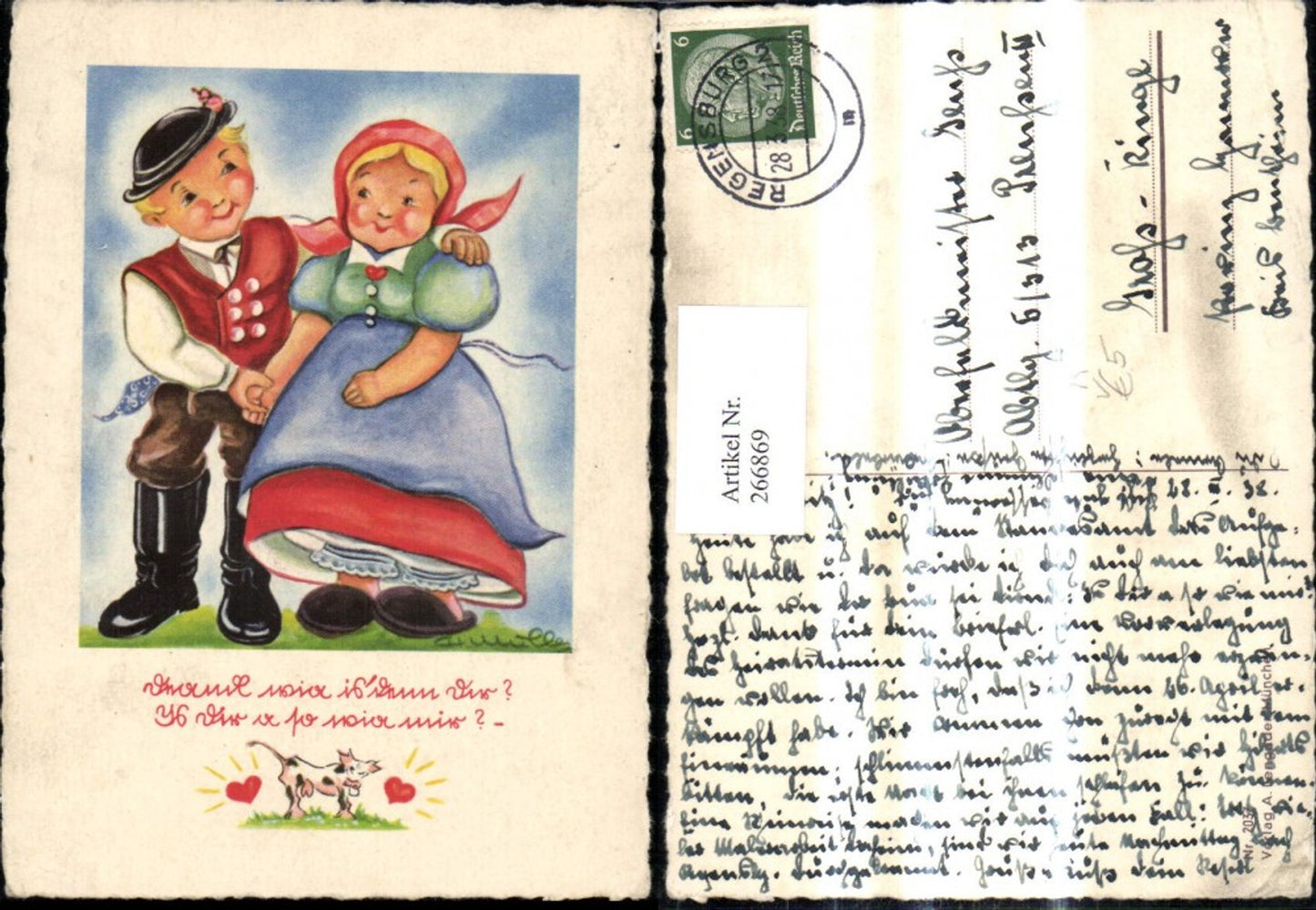 266869,Künstler Ak Kinder Tracht Text pub A. Lengauer 2037