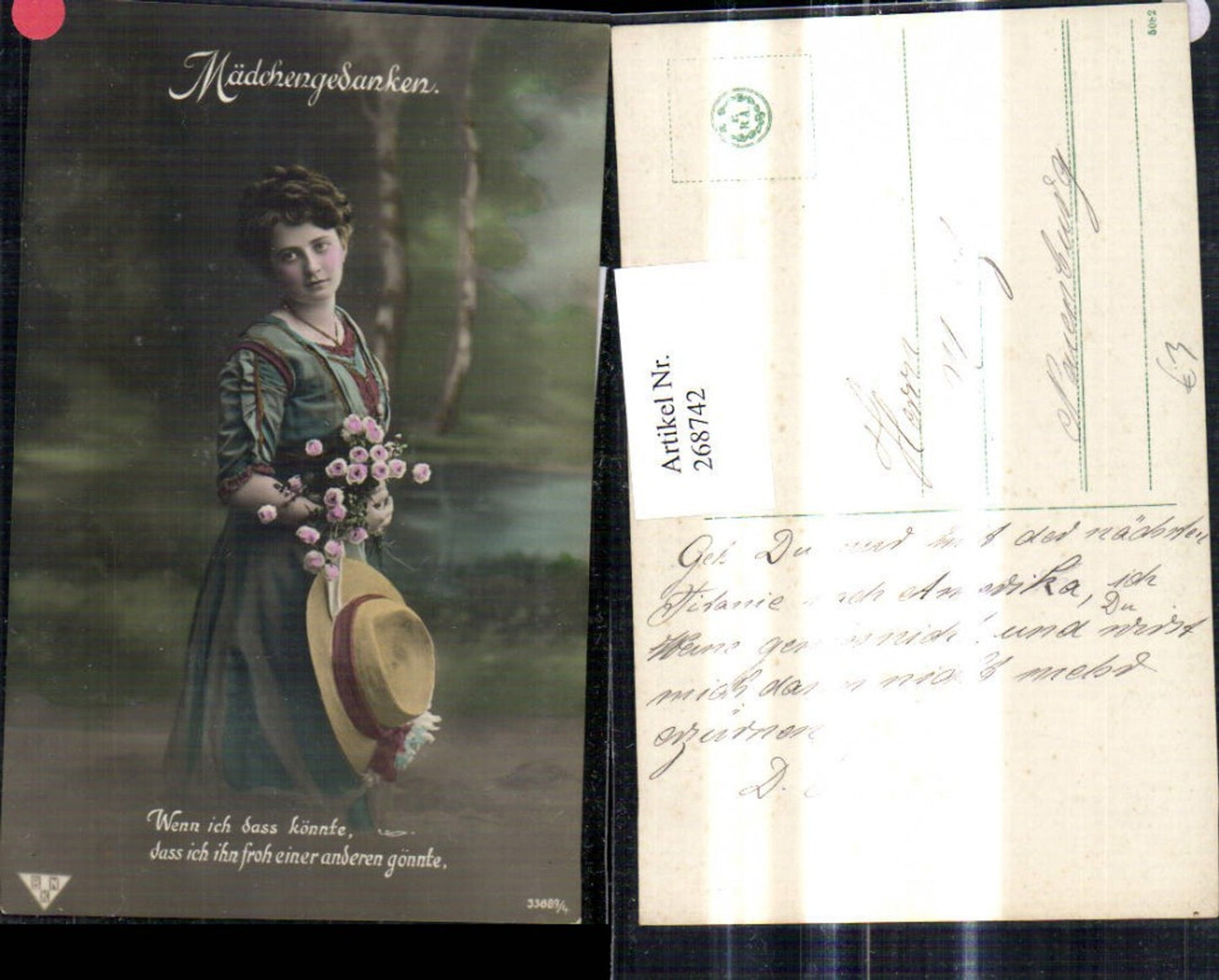 268742,Frau Hut Strohhut Spruch Blumen Blumenstrauß