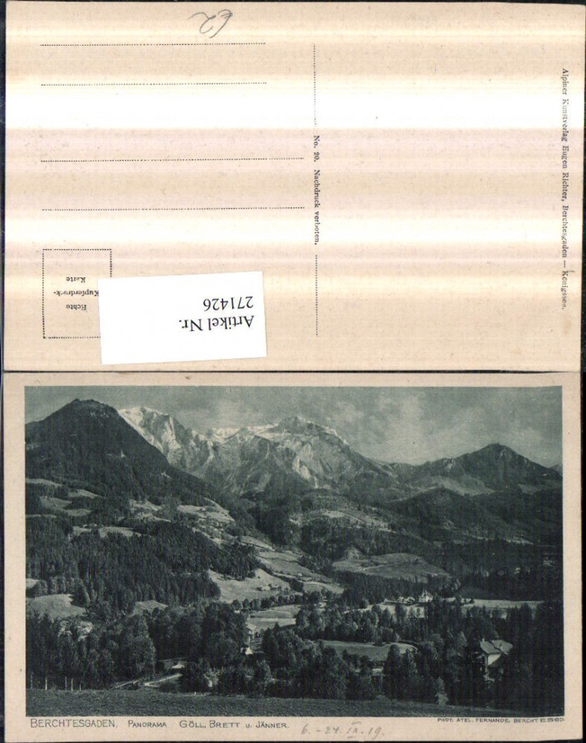 271426, Berchtesgaden Panorama with Göll Brett and Jänner mountain scenery