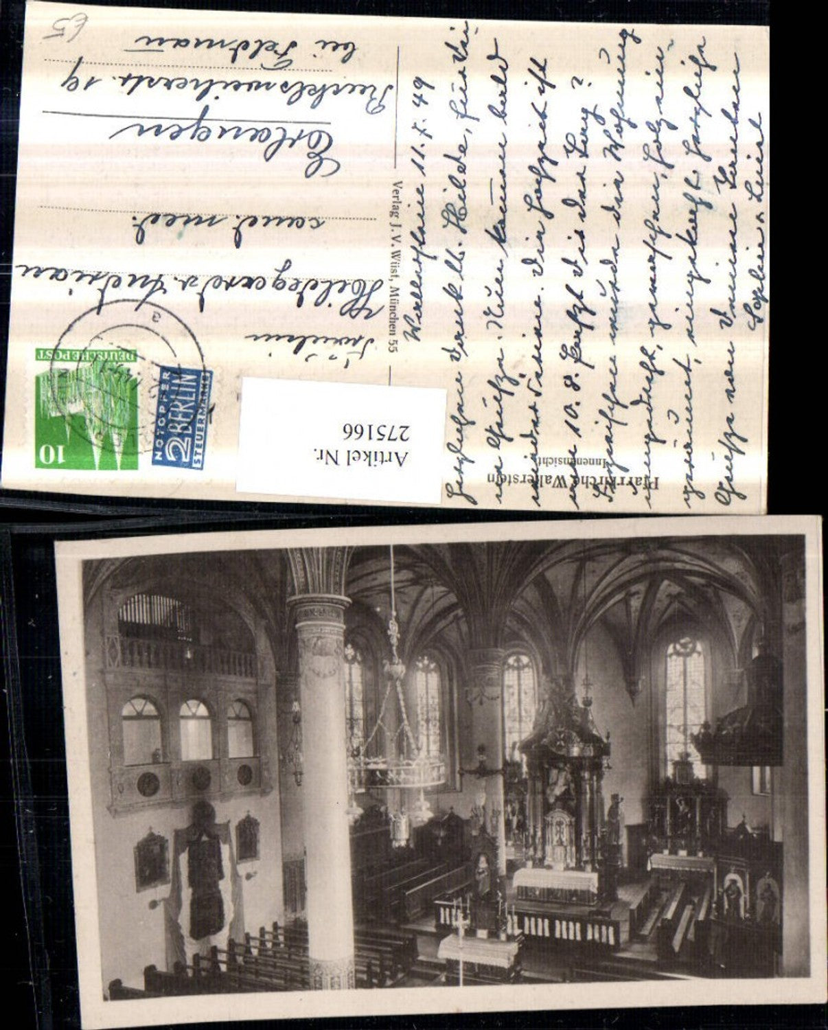 275166, Wallerstein Parish Church, Church Interior View, Pulpit