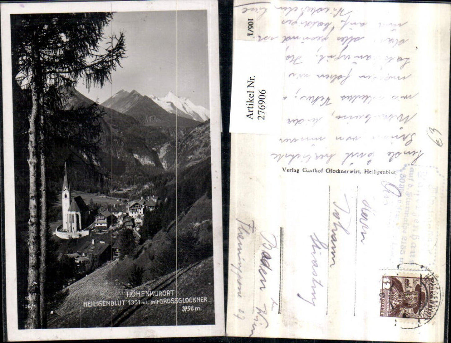 276906, Heiligenblut Total view with Großglockner mountain backdrop