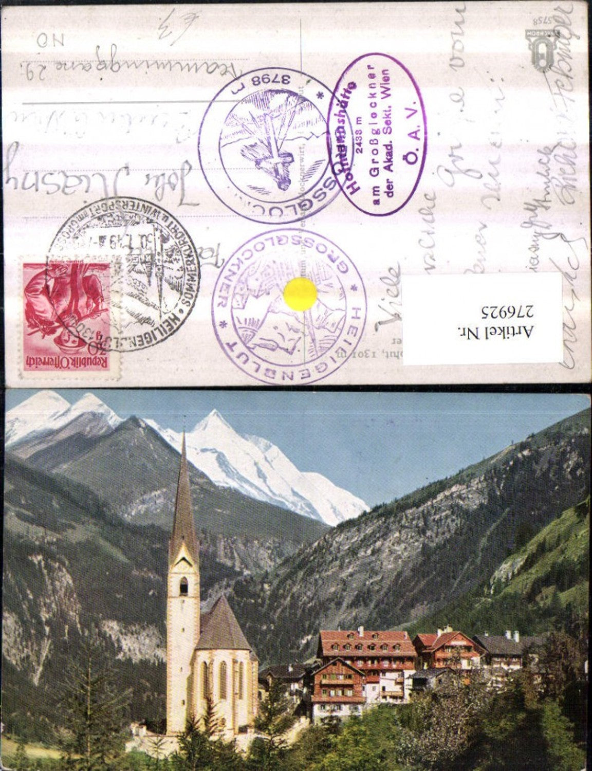 276925, Heiligenblut Church with Großglockner mountain backdrop