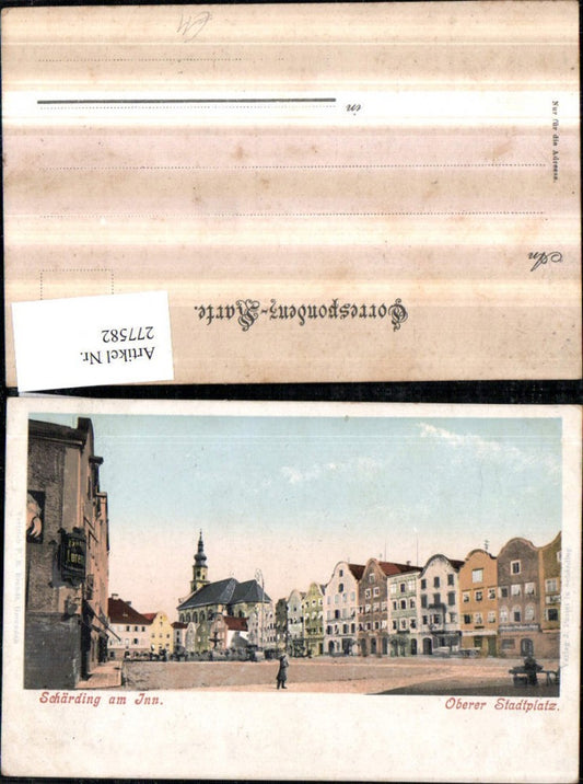 277582, Schärding am Inn Upper Town Square Street View Church Fountain