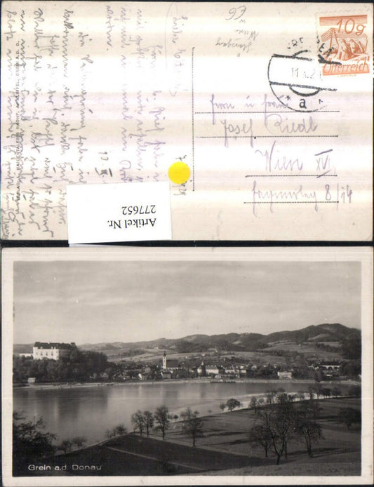 277652, Grein an d. Danube long shot m. Schoss Hössgang Hößgang