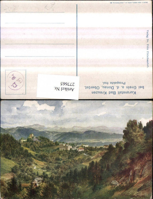 277665, Artist AK Kuranstalt Bad Kreuzen near Grein on the Danube