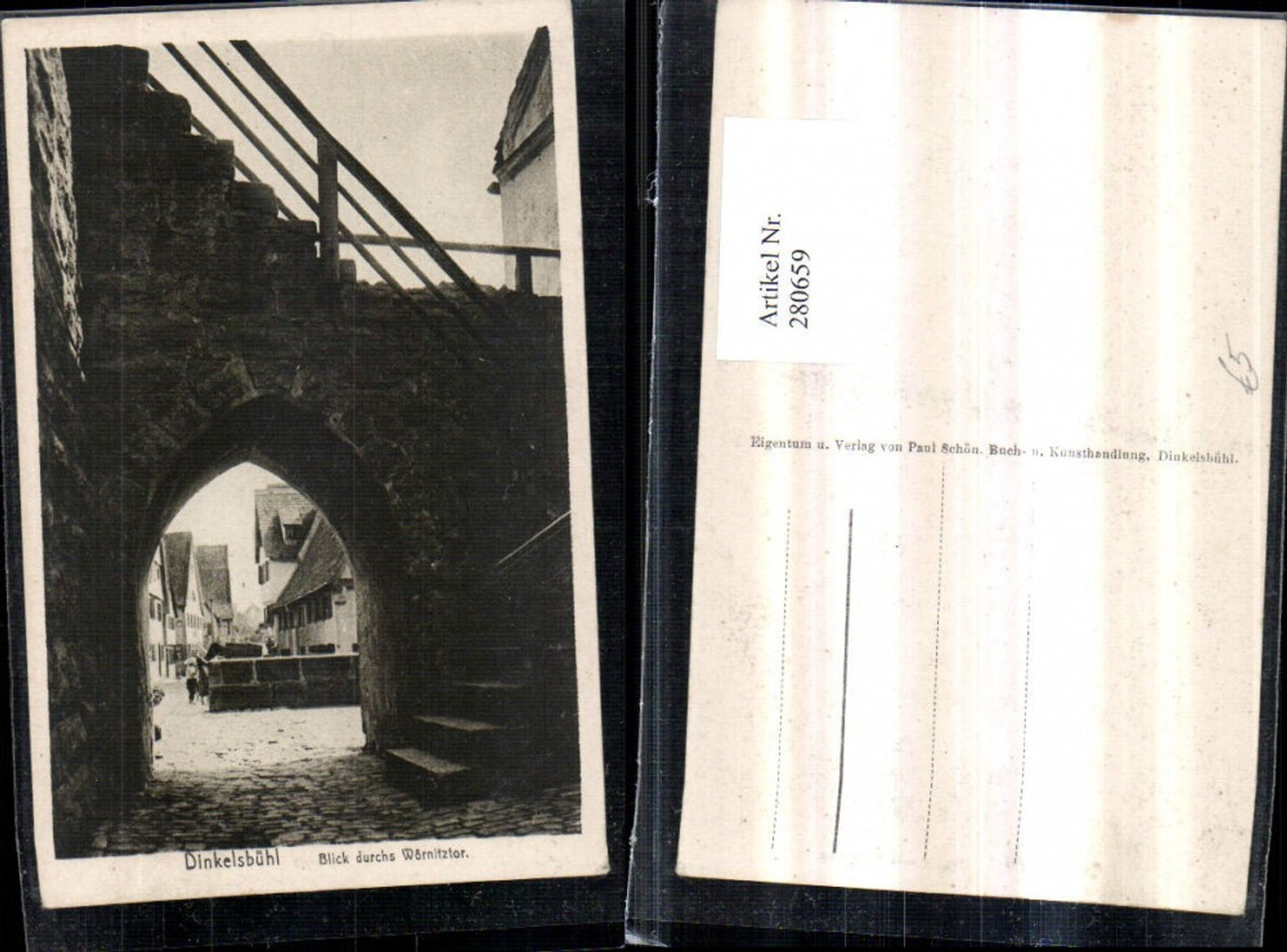 280659, Dinkelsbühl View through the Wörnitz Gate
