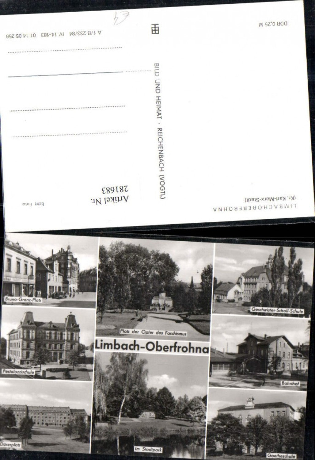 281683, Limbach-Oberfrohna Pestalozzi School Dürerplatz City Park Goethe School Train Station Multi-image map